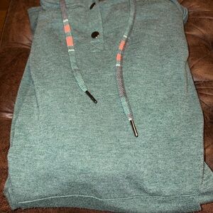 Maurices Green Hoodie with Patterned Drawstrings